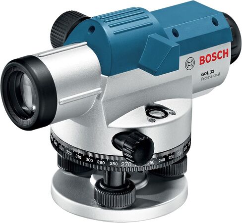 BOSCH Optical Level Kit with 32x Magnification Power Lens, Tripod and Rod GOL 32CK, Grey in Saudi Arabia