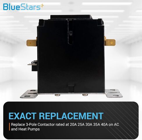 موصل فائق التحمل 3 أقطاب 40 أمبير 120 فولت تيار متردد، موصل ذو غرض محدد من BlueStars - متوافق مع المرحلات، مكيف الهواء، المضخة الحرارية، أنظمة التبريد in Kuwait