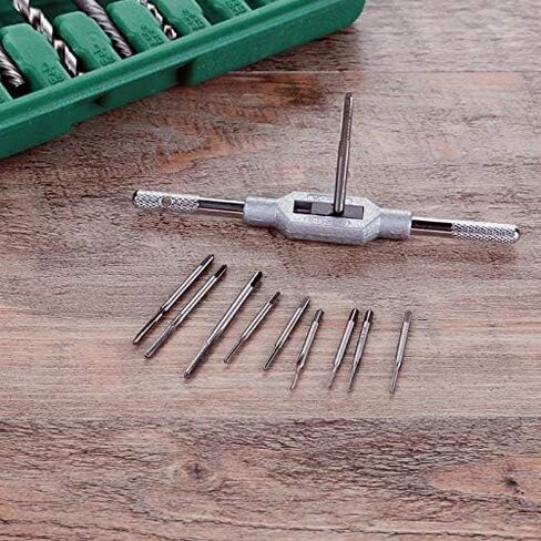 NMBWCNM 11pcs الصنابير الصغيرة بت وجع مجموعة مع عالية السرعة الصلب اليد المسمار الموضوع التوصيل الصنابير M1 M1.2 M1.4 M1.6 M1.7 M1.8 M2 M2.5 M3 M3.5 لإصلاح آلات النجارة in Kuwait