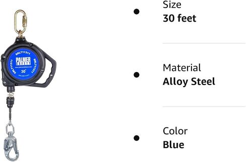 SRD 30 FT. Self Retracting Lifeline I ANSI Z359.14-2021 Class 1 I SRL Device Swivel Top Galvanized Cable w/Small Steel Snap Hook I Fall Arrest Safety Yoyo | SRL Device, Swivel Top Galvanized Steel Wire Rope & Steel Snap Hook, Fall Arrest Safety Yoyo, Fall in Kuwait