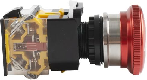 Paialu 22mm 1NO 1NC مفتاح ضغط إيقاف الطوارئ، مفتاح الفطر برأس معدني أحمر 440 فولت 10 أمبير - مفتاح إيقاف أمان مغلق عادة in Kuwait