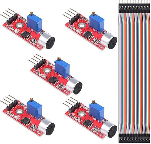 وحدة استشعار صوت ميكروفون 5 قطع AVR PIC للكشف عن صوت حساسية عالية لـ Arduino مع كابل دوبونت in Saudi Arabia