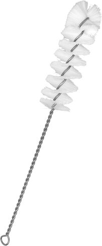 Nylon Cleaning Brush with Fan-Shaped End, 8.75" - Twisted Stainless Steel Wire Handle - Ideal for 1" - 1.2" Diameter Tubes, Bottles, Flasks, Cylinders, Jars, Vases, Cups - Eisco Labs in Saudi Arabia