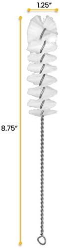 Nylon Cleaning Brush with Fan-Shaped End, 8.75" - Twisted Stainless Steel Wire Handle - Ideal for 1" - 1.2" Diameter Tubes, Bottles, Flasks, Cylinders, Jars, Vases, Cups - Eisco Labs in Saudi Arabia