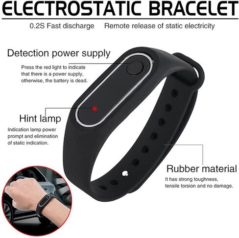 Viowey Anti Static Wristband, Wireless Antistatic Wrist Strap, Adjustable Winter Electrostatic Removal Bracelet Elimination Discharge for Men and Woman in Kuwait