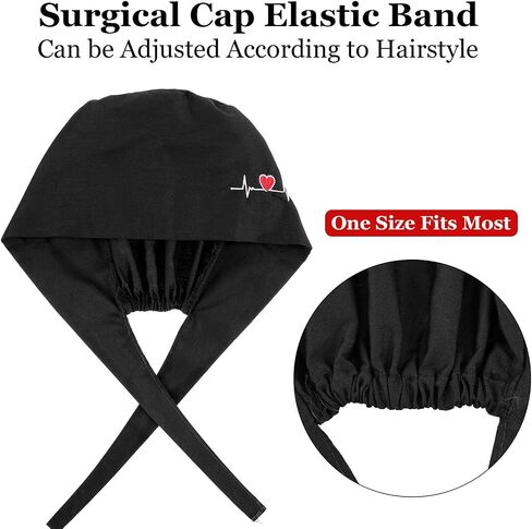 SATINIOR 4 Pieces Working Cap with Buttons, Unisex Bouffant Working Hat with Adjustable Sweatband in Saudi Arabia