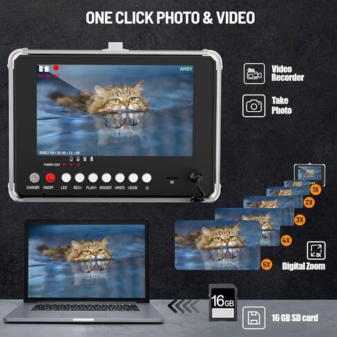 اتش بادز كاميرا الصرف الصحي، كاميرا تصريف، شاشة 9 انش HD للسباكة مع ضوء، كاميرا فحص الصرف الصحي مقاومة للماء IP68، كاميرات انابيب تصريف المدخنة مع مسجل فيديو رقمي للسباكة وصاحب المنزل (165 قدم) in Kuwait