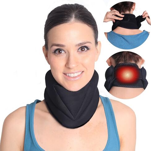 Heated Neck Brace for Neck Pain and Support, Cervical Collar with Large Neck Heating pad for Neck Pain, Neck Warmer for Neck Relax and Neck Decompression, Neck Support and Neck Pain Relief Device in Saudi Arabia