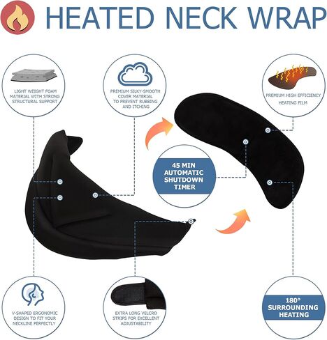 Heated Neck Brace for Neck Pain and Support, Cervical Collar with Large Neck Heating pad for Neck Pain, Neck Warmer for Neck Relax and Neck Decompression, Neck Support and Neck Pain Relief Device in Saudi Arabia