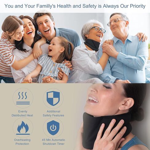Heated Neck Brace for Neck Pain and Support, Cervical Collar with Large Neck Heating pad for Neck Pain, Neck Warmer for Neck Relax and Neck Decompression, Neck Support and Neck Pain Relief Device in Saudi Arabia