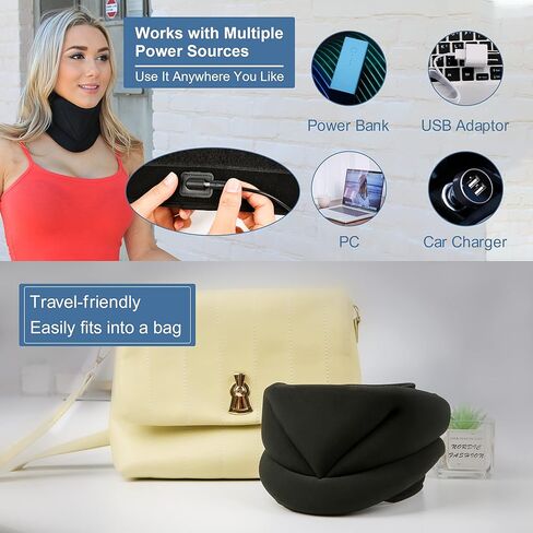 Heated Neck Brace for Neck Pain and Support, Cervical Collar with Large Neck Heating pad for Neck Pain, Neck Warmer for Neck Relax and Neck Decompression, Neck Support and Neck Pain Relief Device in Saudi Arabia