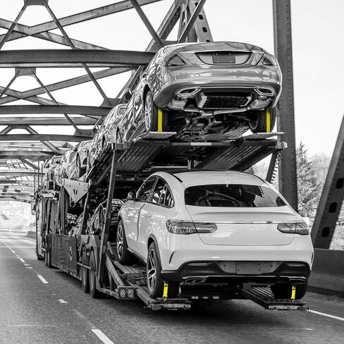 VULCAN Autohauler Car Tie Down with J Hooks - Sliding Idler 3-Cleat - 120 Inch, 4 Pack - Classic Yellow - 1,600 Pound Safe Working Load in Kuwait