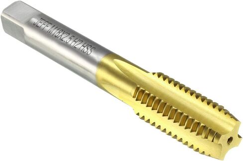 صنبور طحن خيط الماكينة المترية من uxcell M16 x 1.5 H2 مطلي بالتيتانيوم (مطلي بـ Ti) فولاذ عالي السرعة 4 مزامير مستقيمة برغي خيط التنصت على الخيوط أداة إصلاح ميكانيكي DIY in Kuwait