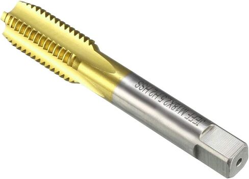 صنبور طحن خيط الماكينة المترية من uxcell M16 x 1.5 H2 مطلي بالتيتانيوم (مطلي بـ Ti) فولاذ عالي السرعة 4 مزامير مستقيمة برغي خيط التنصت على الخيوط أداة إصلاح ميكانيكي DIY in Kuwait