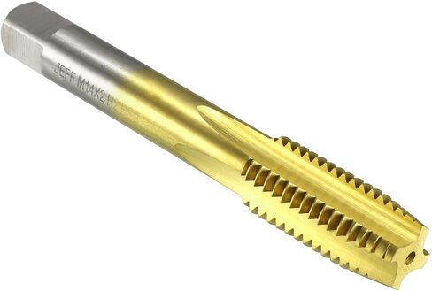 صنبور طحن خيط الماكينة المترية من uxcell M16 x 1.5 H2 مطلي بالتيتانيوم (مطلي بـ Ti) فولاذ عالي السرعة 4 مزامير مستقيمة برغي خيط التنصت على الخيوط أداة إصلاح ميكانيكي DIY in Kuwait