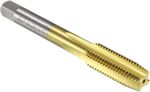صنبور طحن خيط الماكينة المترية من uxcell M16 x 1.5 H2 مطلي بالتيتانيوم (مطلي بـ Ti) فولاذ عالي السرعة 4 مزامير مستقيمة برغي خيط التنصت على الخيوط أداة إصلاح ميكانيكي DIY in Kuwait