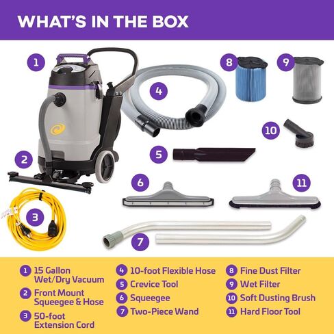 ProTeam Wet Dry Vacuums, ProGuard 20, 20-Gallon Commercial Wet Dry Vacuum Cleaner with Tool Kit in Kuwait
