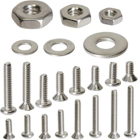 540 قطعة من مسامير فيليبس المصنوعة من الفولاذ المقاوم للصدأ ومسامير ذات رأس مسطح، وصواميل، وغسالات متنوعة (#2، 4، 6) in Kuwait