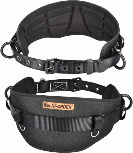 Tongue Buckle Body Belt With Hot-Pressing Waist Pad and 2 Side D-Rings Personal Protective Equipment Safety Harness | Waist Fitting Size 30'' to 45'' for Work Positioning, Restraint in Kuwait