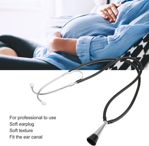 Professional Metal Fetal Stethoscope for Clinical Home, Black Tube Fetal Stethoscope for Baby's Heartbeat Detection, Durable Monitoring Fetal Stethoscope for Pregnant Nurses Doctors Med Students in Saudi Arabia