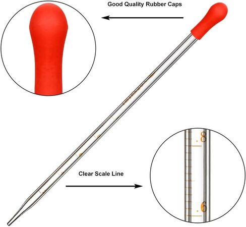 مجموعة ماصات قطارة زجاجية من StonyLab، مجموعة ماصات سميكة من زجاج البورسليكات لنقل السائل مع أغطية مطاطية حمراء للمختبر، مجموعة من 10 (متدرجة 0.5 مل، 1 مل، 2 مل، غير متدرجة 1 مل، 3 مل) in Kuwait