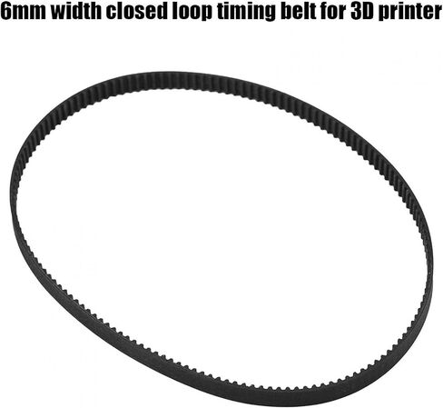 Richer-R Timing Belt for 3D Printer, 6mm Width GT2 Rubber Closed Loop Synchronous Timing Belt Black Belt with Fiberglass Reinforced, Great Transmission Capability for 3D Printer (300mm) in Saudi Arabia