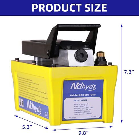 مضخة هيدروليكية للهواء NDhydr 10,000 رطل لكل بوصة مربعة مضخة قدم هيدروليكية للهواء 1/2 جالون مضخة هيدروليكية تعمل بخزان الهواء للكباش والمكابس وآلات إطار الجسم التلقائي والرفع الهيدروليكي. in Kuwait