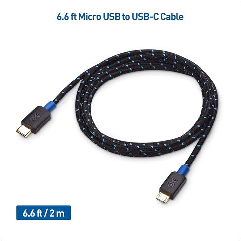 Cable Matters Braided USB C to Micro USB Cable, 3.3ft, Black | 3A/15W Charging, 480Mbps Data, Micro-B USB 2.0, for Controllers, Cameras, GPS and Dash Cams in Kuwait