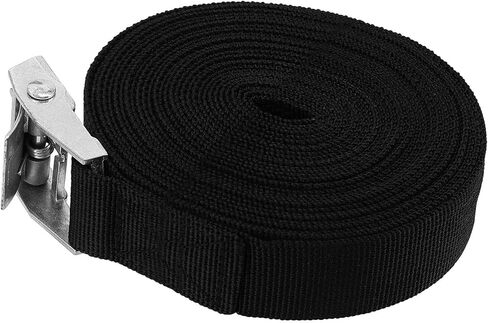 مجموعة احزمة تثبيت من سوجاب، 16 قطعة مع ابزيم كاياك، احزمة شديدة التحمل لسقف البضائع والشاحنات والمقطورة والامتعة والدراجات النارية وشنطة الحمل، مع خليط معدني من الزنك (اسود) in Kuwait