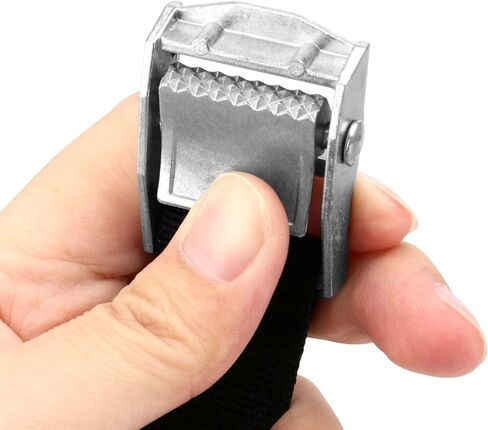 مجموعة احزمة تثبيت من سوجاب، 16 قطعة مع ابزيم كاياك، احزمة شديدة التحمل لسقف البضائع والشاحنات والمقطورة والامتعة والدراجات النارية وشنطة الحمل، مع خليط معدني من الزنك (اسود) in Kuwait