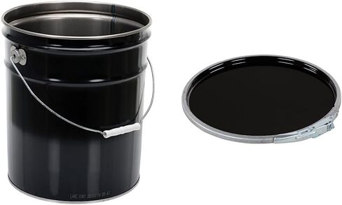 Vestil PAIL-STL-RI Steel Open Head Pail with Handle, 5 gallon Capacity, Black, Pack of 1 in Kuwait