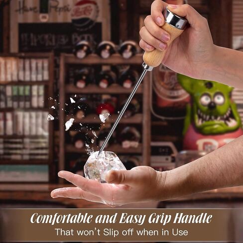 موتزو عيدان ثلج من الستانلس ستيل بمقبض خشبي للمطبخ والمطاعم والبار والمنزل من قطعتين in Kuwait