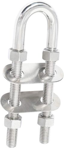 NovelBee 2 حزمة من الفولاذ المقاوم للصدأ Stern Bow Eye Tie Down U Bolt مع صواميل سداسية وغسالات، قطر المخزون. 5/8"، طول الخيط 5-7/16"، الطول الإجمالي 8" in Saudi Arabia