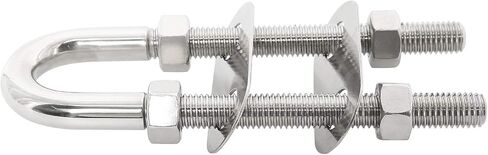 NovelBee 2 حزمة من الفولاذ المقاوم للصدأ Stern Bow Eye Tie Down U Bolt مع صواميل سداسية وغسالات، قطر المخزون. 5/8"، طول الخيط 5-7/16"، الطول الإجمالي 8" in Saudi Arabia