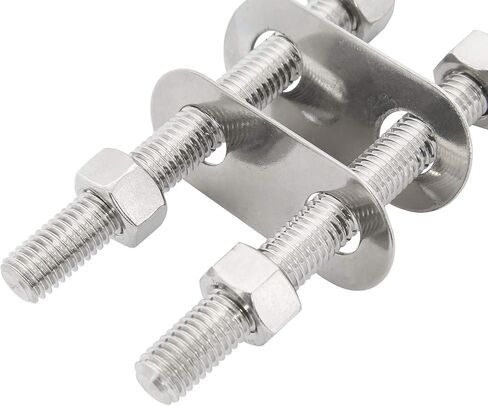 NovelBee 2 حزمة من الفولاذ المقاوم للصدأ Stern Bow Eye Tie Down U Bolt مع صواميل سداسية وغسالات، قطر المخزون. 5/8"، طول الخيط 5-7/16"، الطول الإجمالي 8" in Saudi Arabia