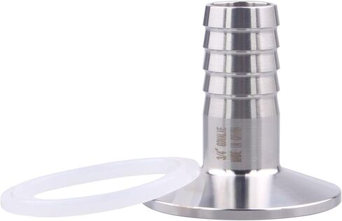 GOVALVE 1.5 "مشبك ثلاثي إلى 3/4" خرطوم شائك مناسب مع حشية سيليكون من الفولاذ المقاوم للصدأ 304 محول بارب صحي للمشروبات المنزلية (الطويق OD 50.5 مم) in Kuwait