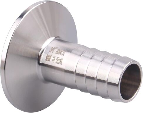 GOVALVE 1.5 "مشبك ثلاثي إلى 3/4" خرطوم شائك مناسب مع حشية سيليكون من الفولاذ المقاوم للصدأ 304 محول بارب صحي للمشروبات المنزلية (الطويق OD 50.5 مم) in Kuwait