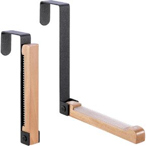 CINPIUK Over Door Hanger, Retractable Over The Door Hook, Valet Hooks Multiple Hanging Rack Organizer for Clothes Coats Towels, Ideal for Laundry Room & Bathroom, 1Pcs, Black