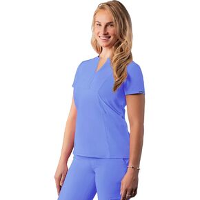 Adar Addition Scrubs for Women - Notched V-Neck Scrub Top