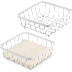 Hotop, 2 Pieces Metal Napkin Holder Metal Paper Napkin Holder Napkin Storage Holder Rack for Dining Table, Kitchen, Coffee Table, Black, approx. 7.5 x 7.5 x 3 In 19 x 19 x 7 cm