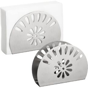 Napkin Holder Set of 2 - Stainless Steel Napkin Holders for Tables Modern Serviette Holder Tissue Dispenser Perfect for Outdoor Events (Silver-1)