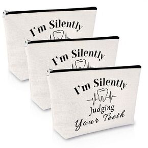 Dentist Gift Makeup Bag Dental Hygienist Gifts Dentist Birthday Gifts Dental Assistant Gifts Dental Gifts for Dentist Appreciation Gift for Women 2Pcs Travel Cosmetic Pouch Christmas Birthday Gift