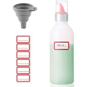 Condiment Squeeze Bottle Sauce Squeeze Squirt Bottle for Kitchen Plastic Syrup Container Food Dispenser for Oil Ketchup Griddle Hot Sauce