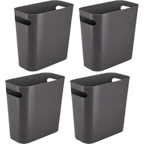Vtopmart 4 Pack Plastic Small Trash Can, 1.5 Gallon/5.7 L Office Grey Bin with Built-in Handle, Slim Waste Basket for Bathroom, Bedroom, Home Office, Living Room, Kitchen in Kuwait