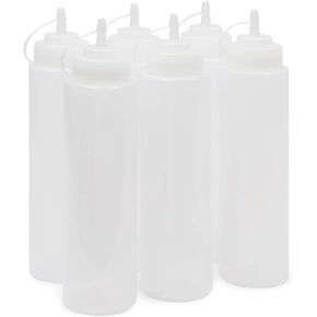 6 Pack 24 oz Plastic Condiment Squeeze Bottles with Caps, Empty Squirt Bottles for Ketchup, Mustard, Sauces in Saudi Arabia