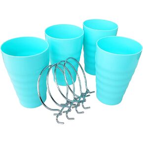 سلال بيغبورد مع حلقات مجموعة مكونة من 4 قطع - أكواب إكسسوارات مريحة 1/8 و1/4 من بيغبورد - ملحقات لوح ربط لللوازم الفنية والحرفية - مجموعة سلال منظمة متينة للتخزين in Kuwait