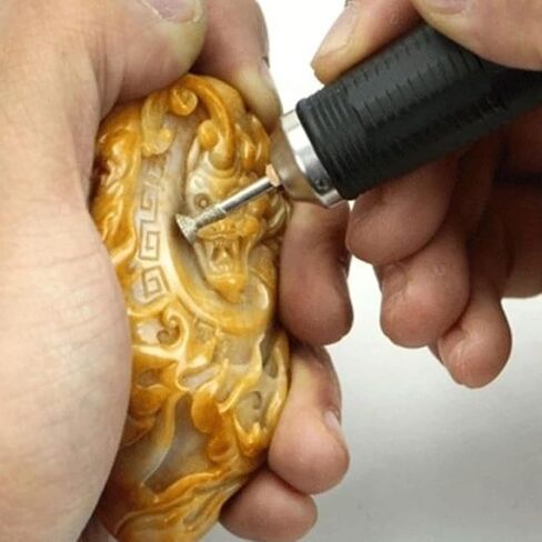 𝐋𝐮𝐨 𝐤𝐞 13 Pcs Triangle Shape Diamond Burr Set, 3/32 Inch Shank Stone Carving Bits for Rotary Tools in Kuwait