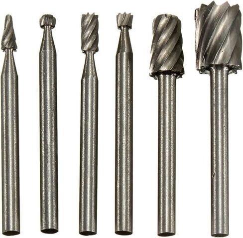 طقم رؤوس التوجيه الدوار من أورهيلبر 6 قطع مقاس 1/8 بوصة من عرقوب HSS Wood Working Rotary Bits تناسب أدوات دريميل in Kuwait