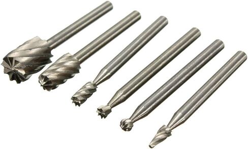 طقم رؤوس التوجيه الدوار من أورهيلبر 6 قطع مقاس 1/8 بوصة من عرقوب HSS Wood Working Rotary Bits تناسب أدوات دريميل in Kuwait