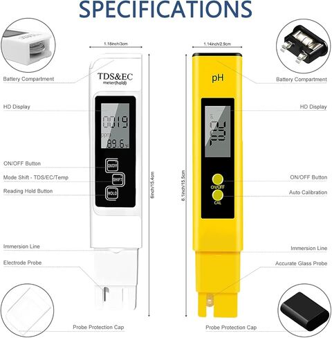 CANNABMALL PH Meter, TDS PPM Meter and 3 in 1 Soil Moisture Meter Combo, High Accuracy Lab PH/EC Tester Digital Kit [Upgraded] for Home Water, Hydroponics, Plants Garden Soil and Aquarium PH Pen in Saudi Arabia